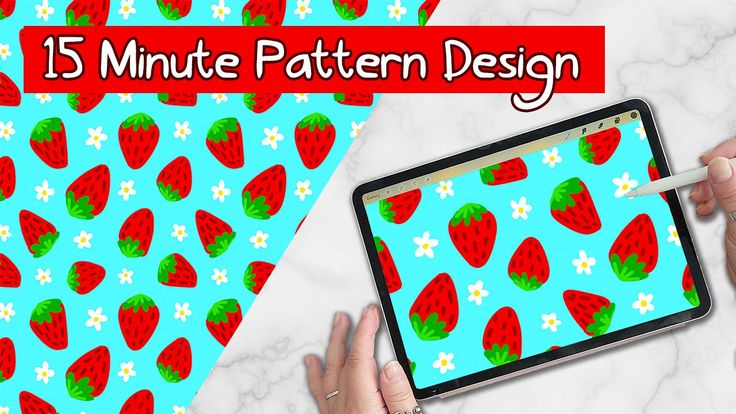 strawberry and daisy pattern tutorial for procreate