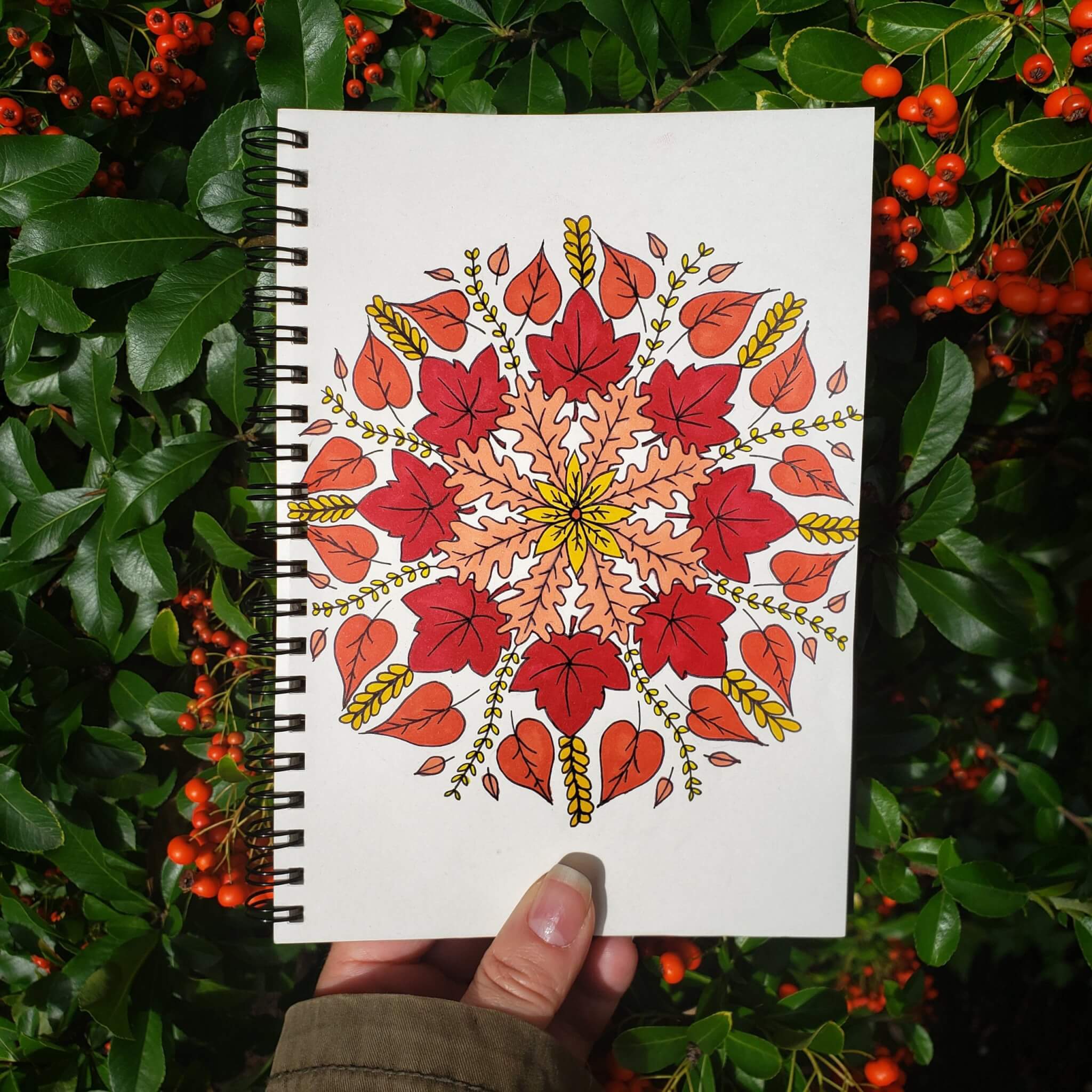mandalatober2019 autumn leaf mandala