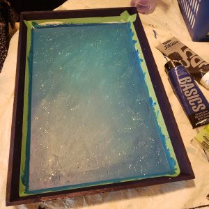 jellyfish painting blue galaxy background