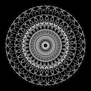 grey and white kaleidoscope mandala art mandalatober