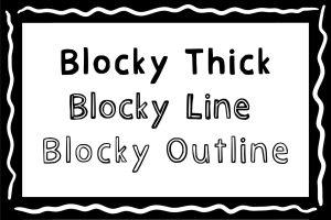 blocky text font set