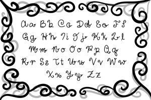 curly font