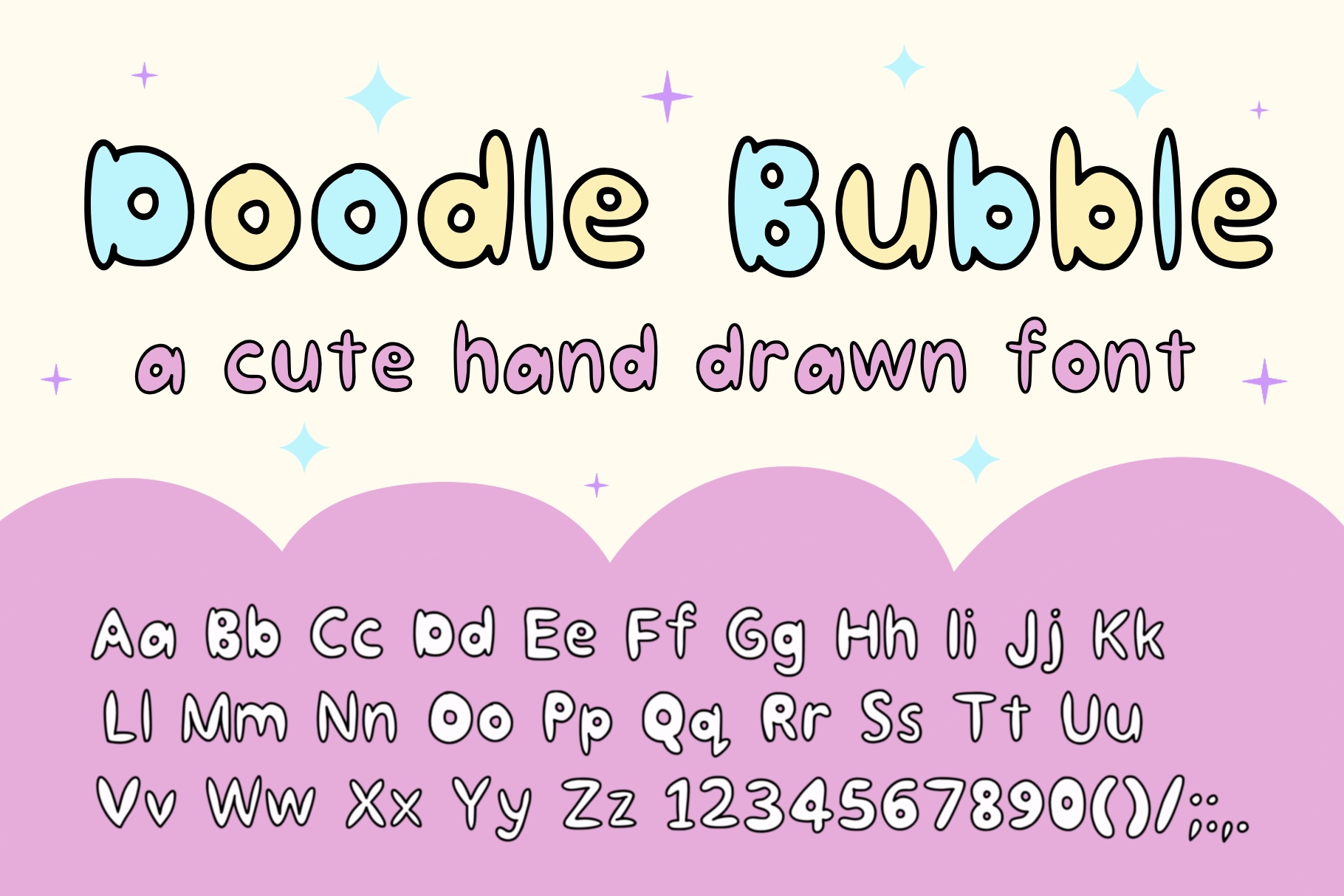 doodle bubble hand drawn font