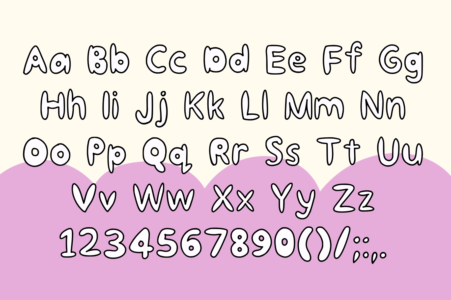 doodle bubble font letters