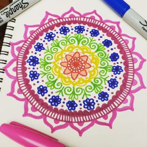 rainbow mandala art drawing mandalatober