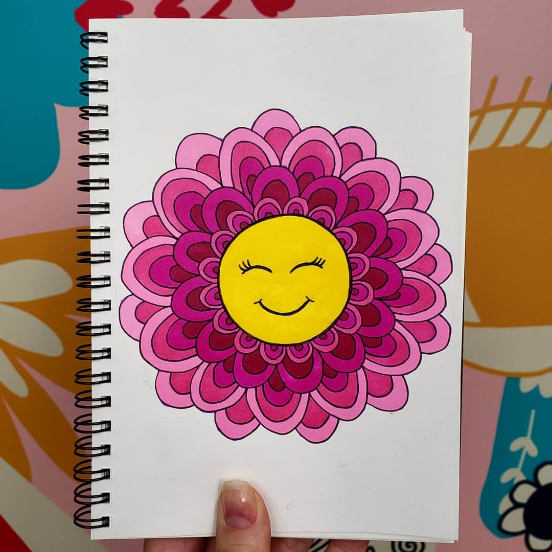 happy face emoji mandala mandalatober2019
