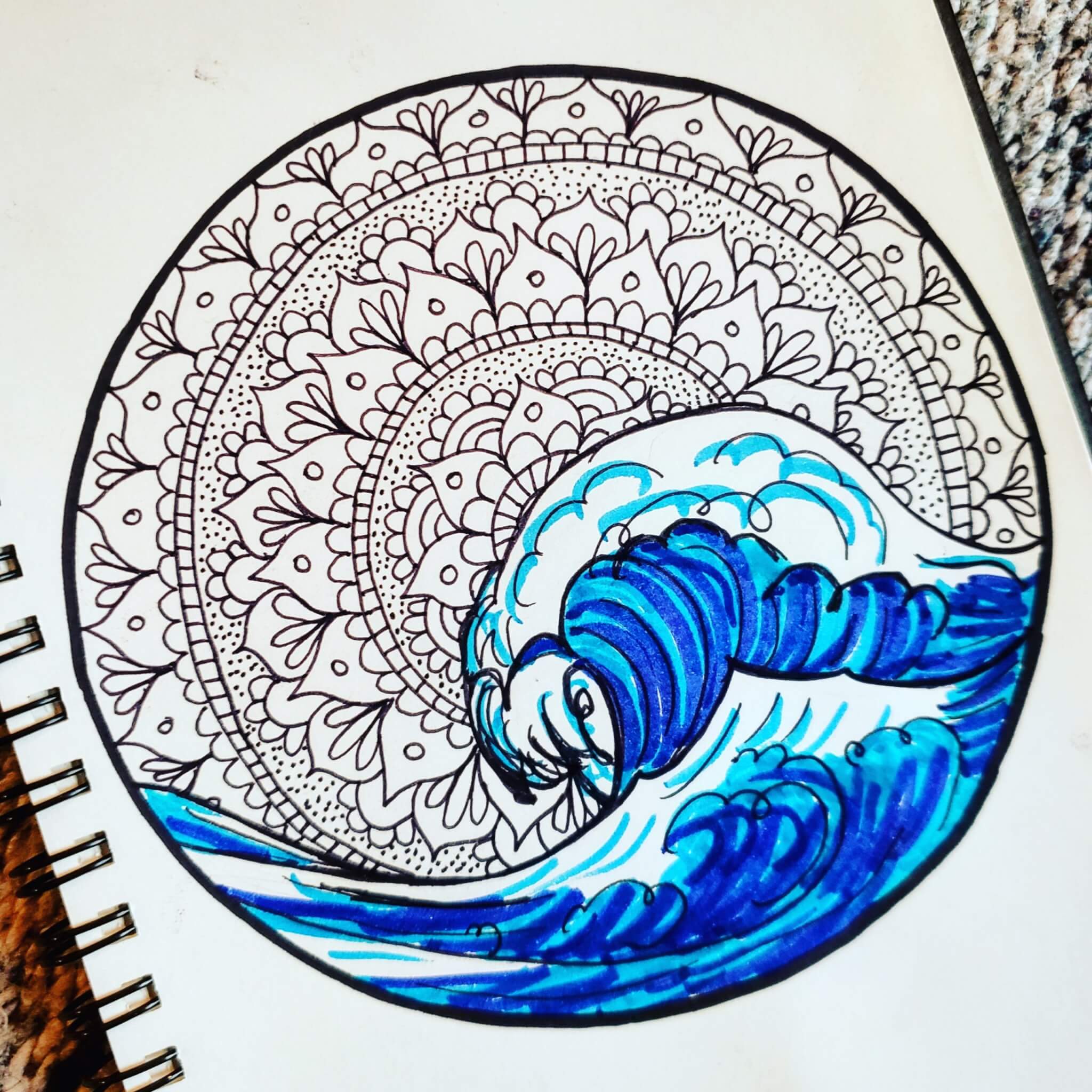 ocean wave mandala #mandalatober2019