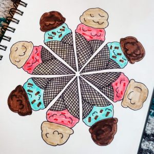 ice cream cone food mandala