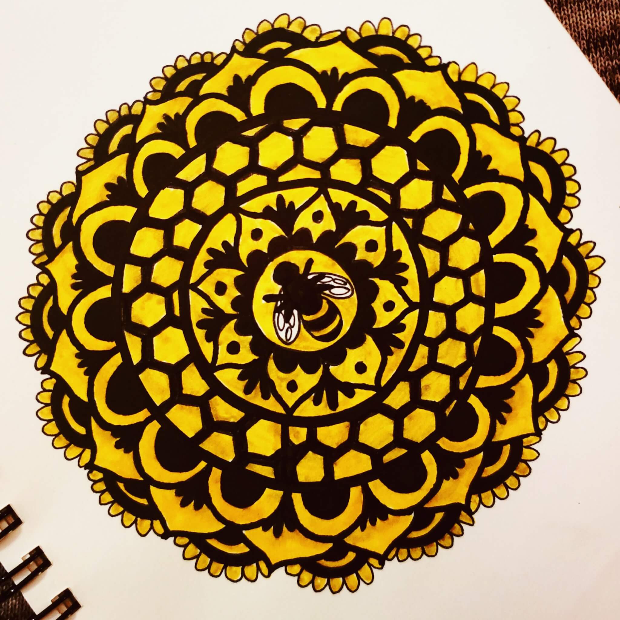 bee mandala mandalatober2019
