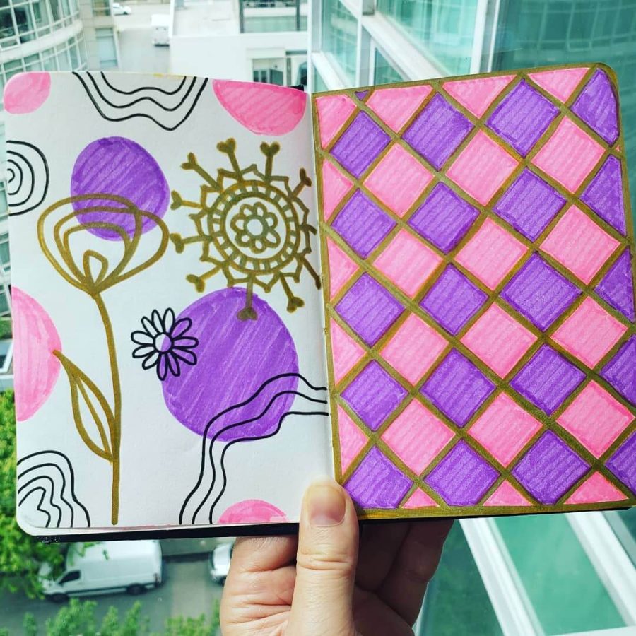modern line art journal page ideas