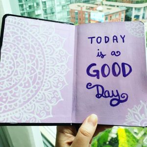 mandala and affirmations art journal idea