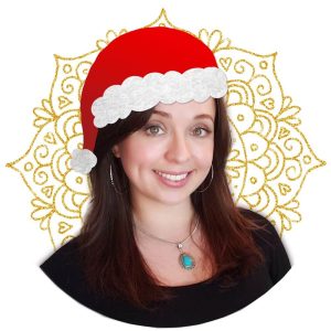 julie erin designs logo with santa hat