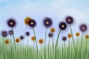 floral mixed media painting procreate