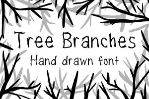 tree branches hand drawn font