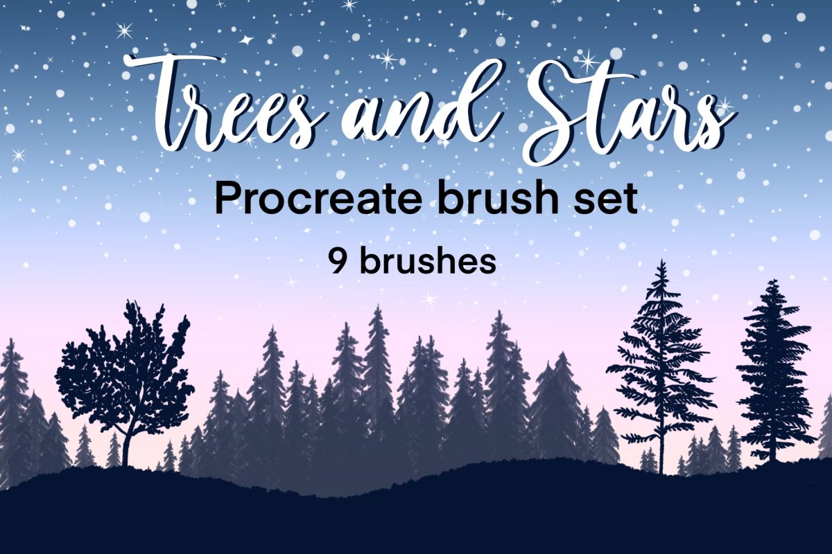 Trees and stars procreate brushes