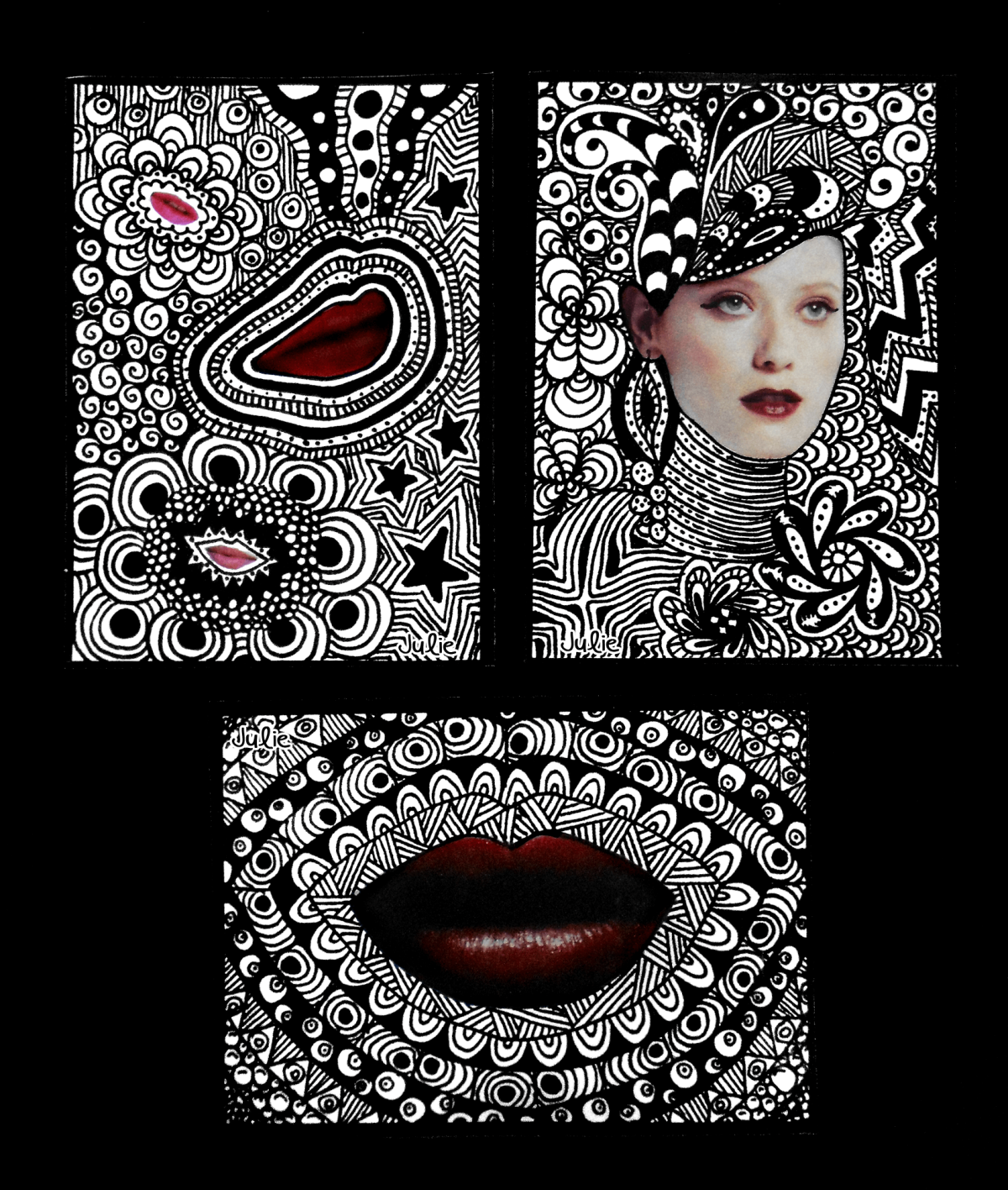 Zentangle Inspired ACEO Art Cards - Julie Erin Designs