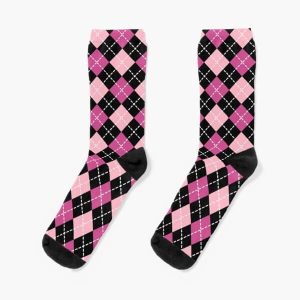 pink argyle pattern socks