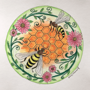 nature bee honeycomb mandala mandalatober