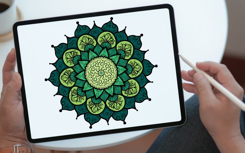 the best apps for drawing mandalas - beautiful green mandala