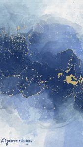 modern blue and gold alcohol ink wallpaper