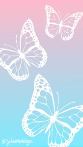 blue and pink butterfly phone wallpaper