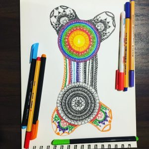 rainbow bones mandala mandalatober 2019