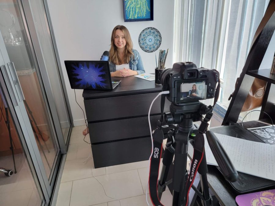 behind the scenes teaching a class on skillshare
