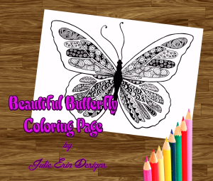 butterfly coloring page preview