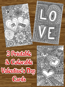 valentine's day cards to color