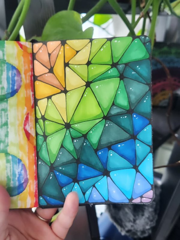 3d rainbow triangles sketchbook doodle art