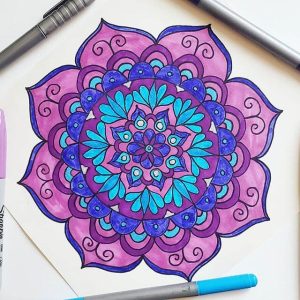 purple and blue mandala coloring