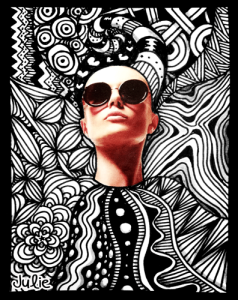Fashion sunglasses zentangle art