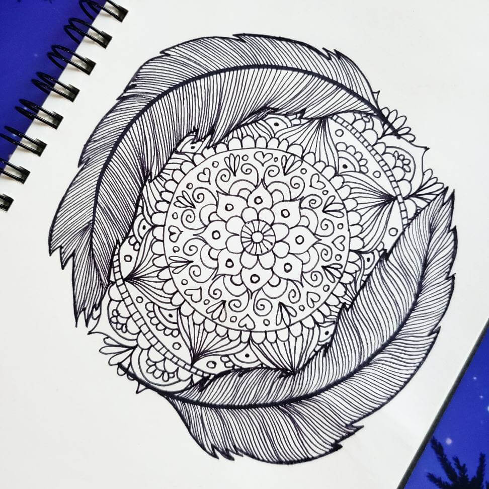 bird feather mandalas