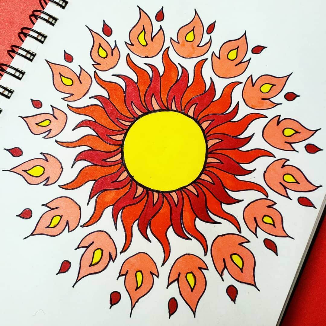 fire sun mandalas