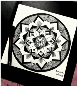 black and white geometric mandala drawing mandalatober
