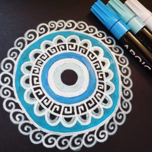 greek eye mandala drawing