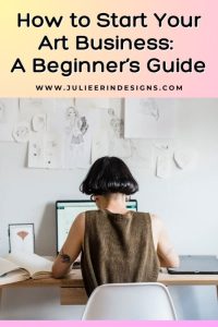 an artist working on her art business