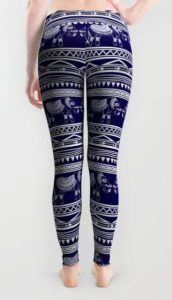 navy blue elephant tribal pattern leggnigs