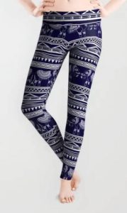 navy blue tribal pattern yoga pants