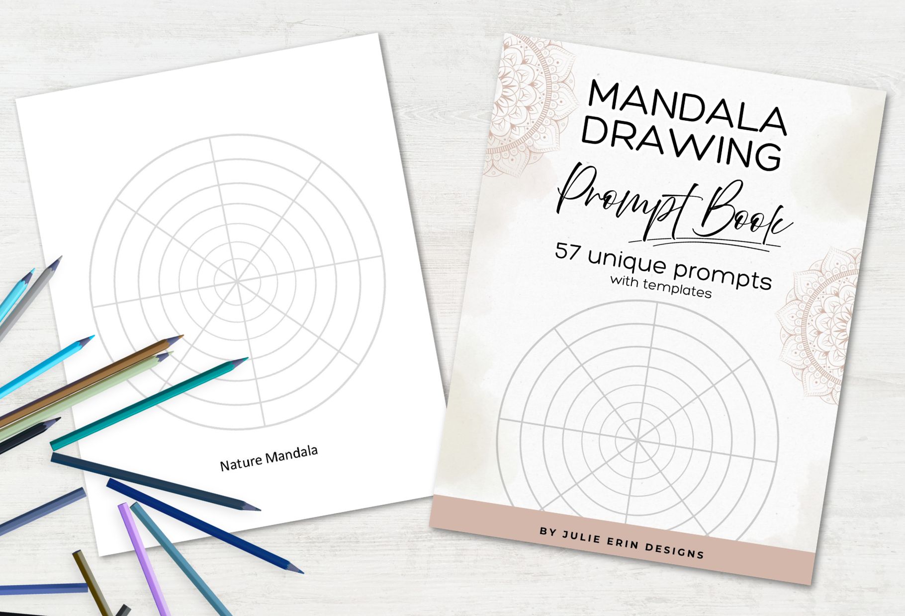 mandala drawing prompt book listing image