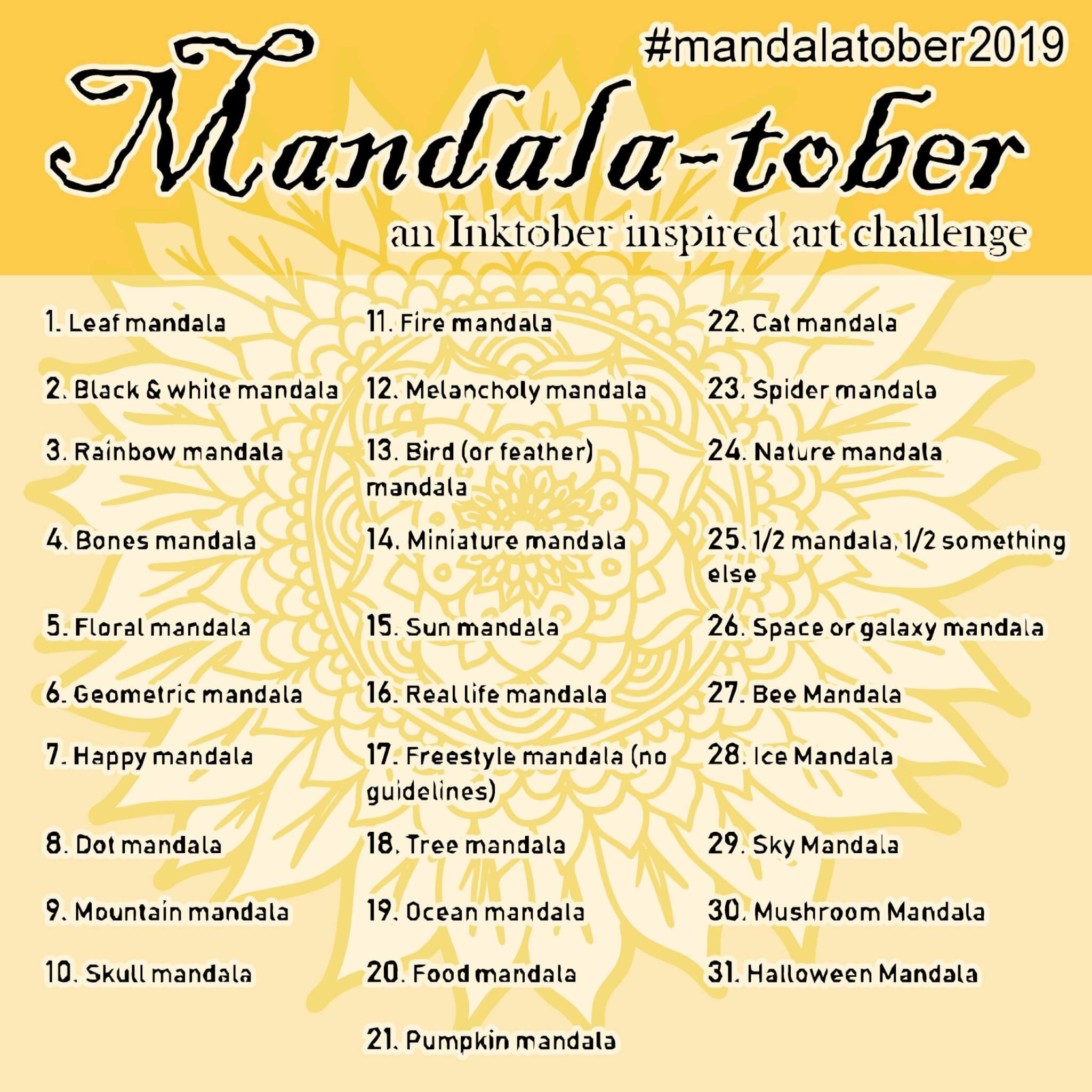 mandalatober2019 mandala art drawing challenge