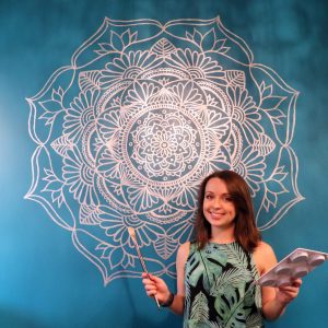 mandala mural on a wall
