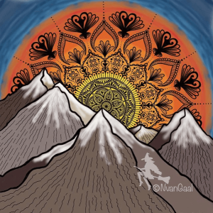 mountain sunset mandala mandalatober