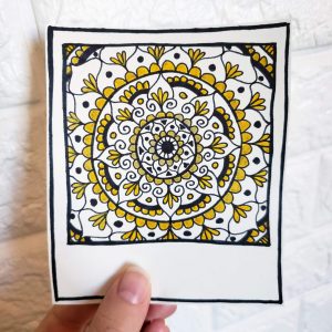 polaroid mandala drawing