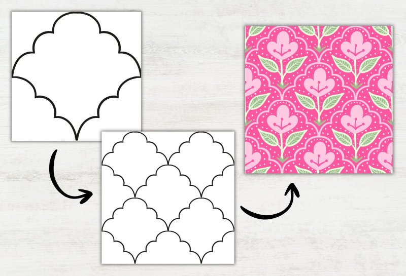 scallop pattern template