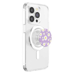 purple daisy pattern popsocket magsafe