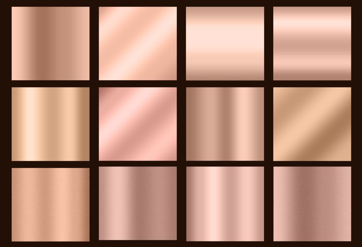 rose gold texture swatches