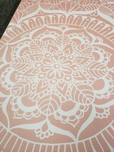 pink mandala yoga mat close up