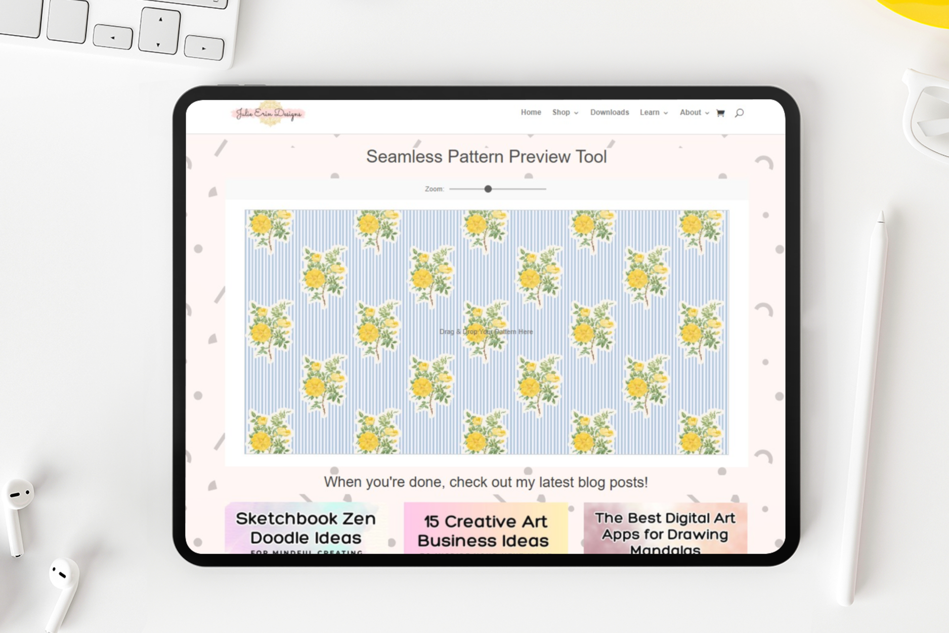 seamless pattern preview tool ipad mockup