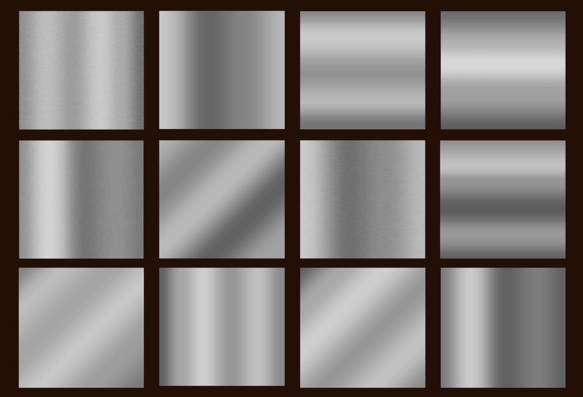 silver texture swatches